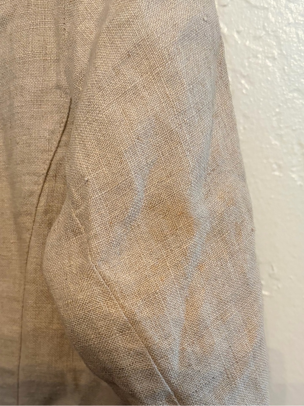 Beige Linen Long Blazer Jacket, L/XL - Picture 4 of 9